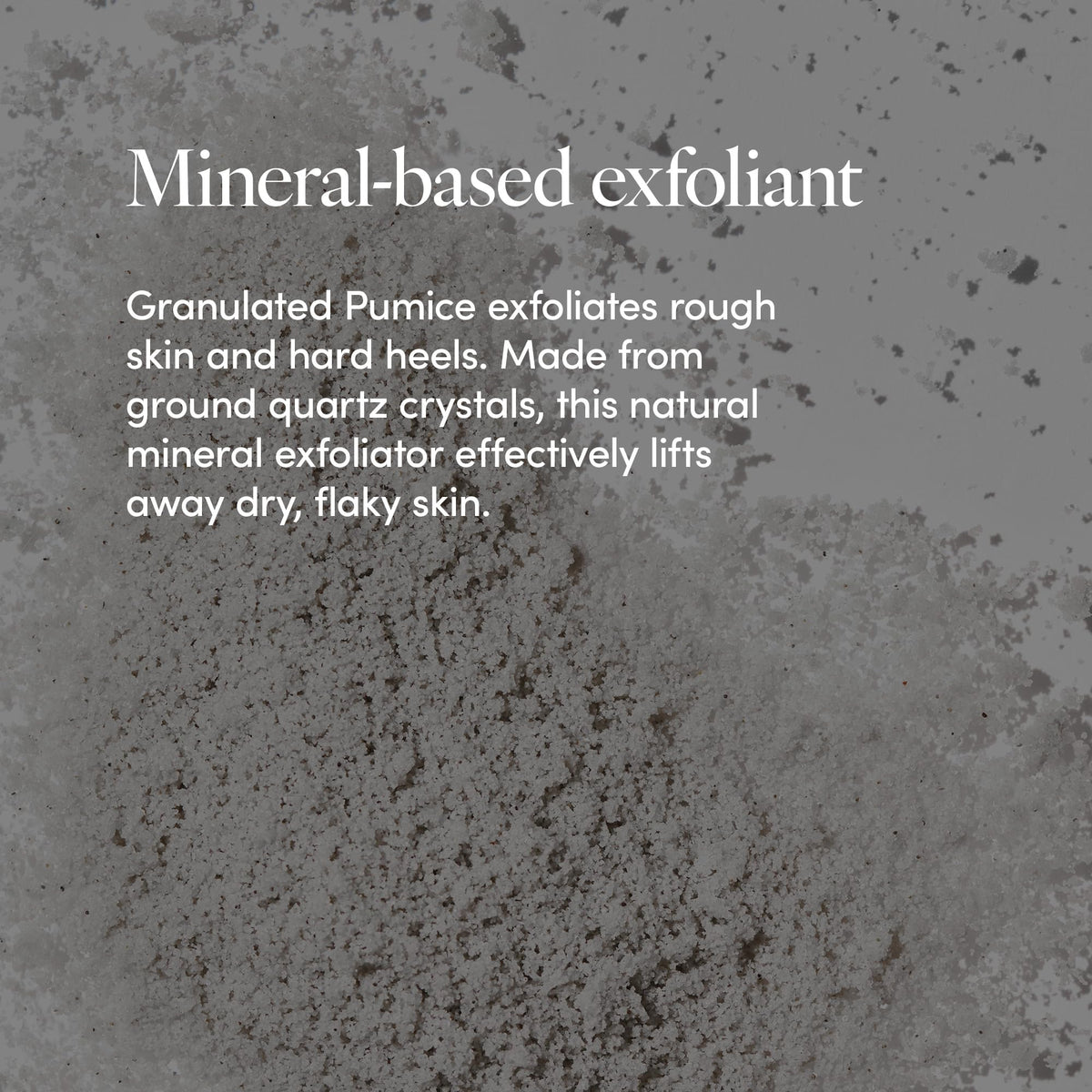 LATHER pumice stone embedded in scrub highlighting exfoliation benefit