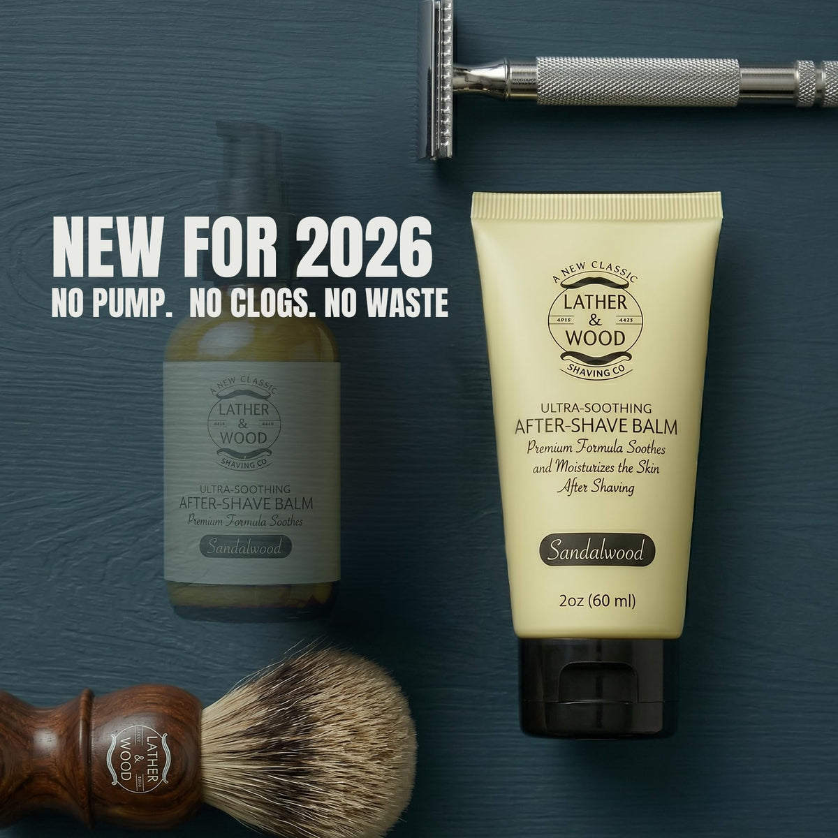 Lather & Wood close-up texture showing non-greasy absorbent finish