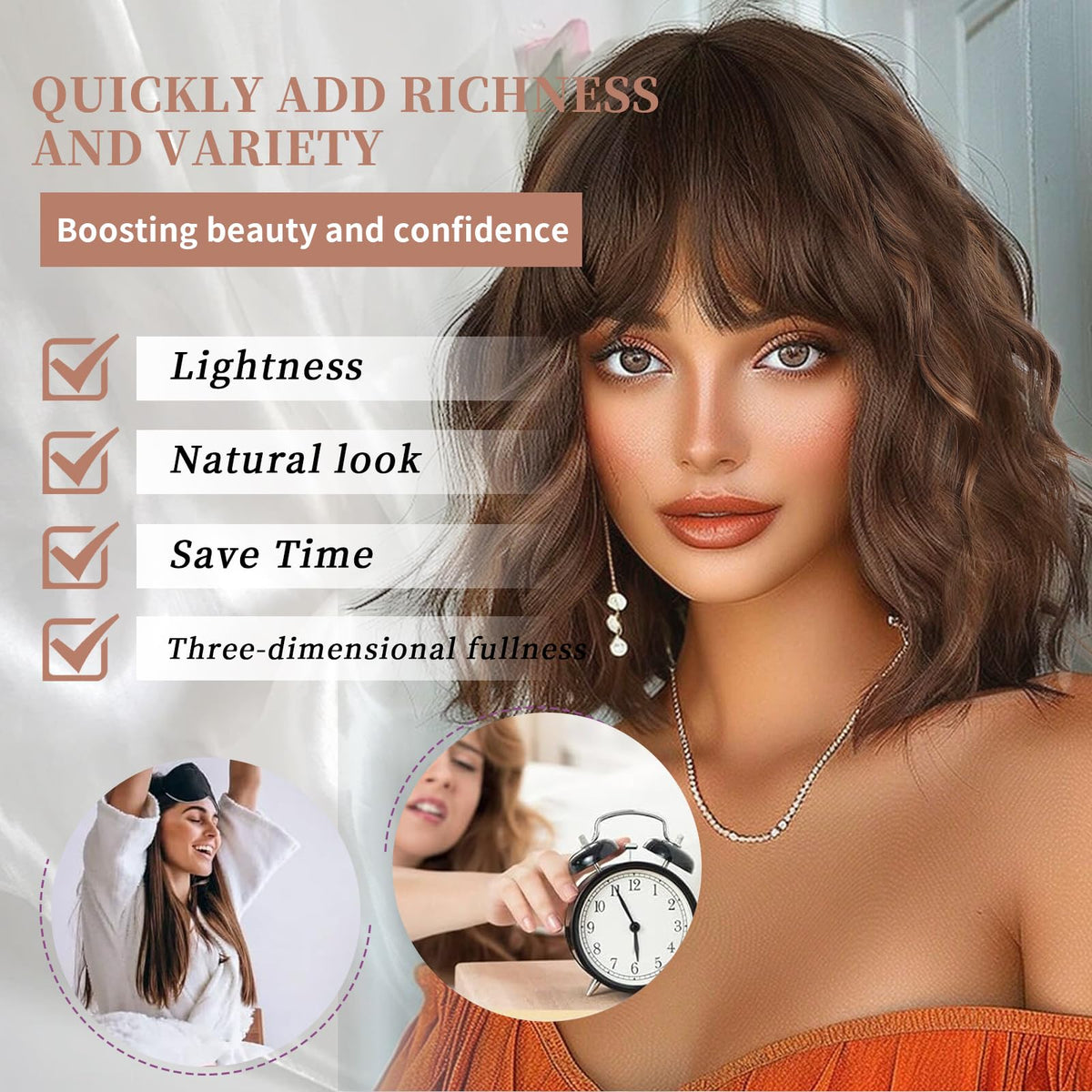 Lativ texture close-up highlighting brown and lighter streaks for dimension