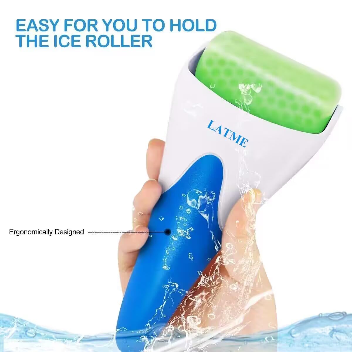 LATME ice roller on bathroom counter as part of morning skincare routine