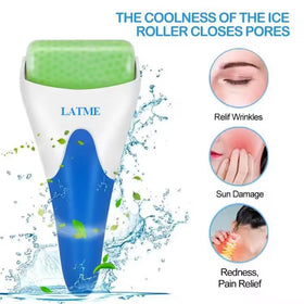 LATME ice roller handle close-up with non-slip grip for comfortable control