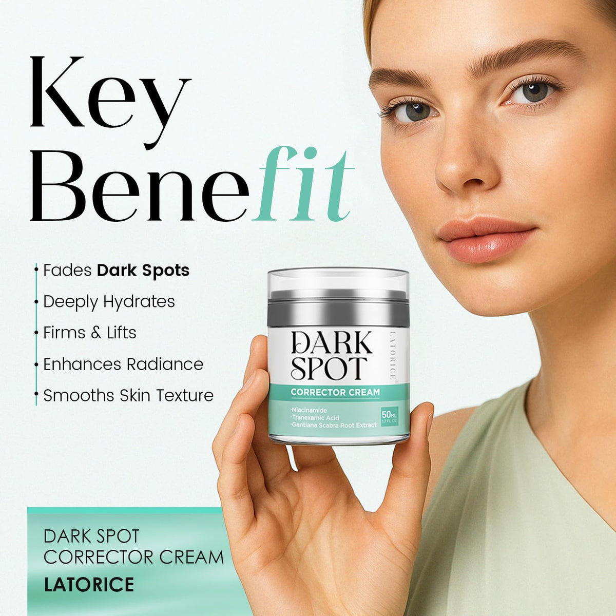 LATORICE pipette dispensing serum highlighting controlled application benefit