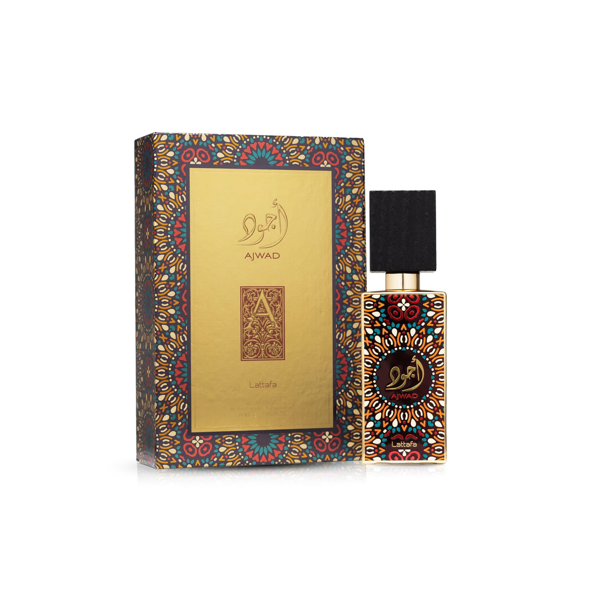 Lattafa Ajwad outer box displayed for gifting and visual appeal
