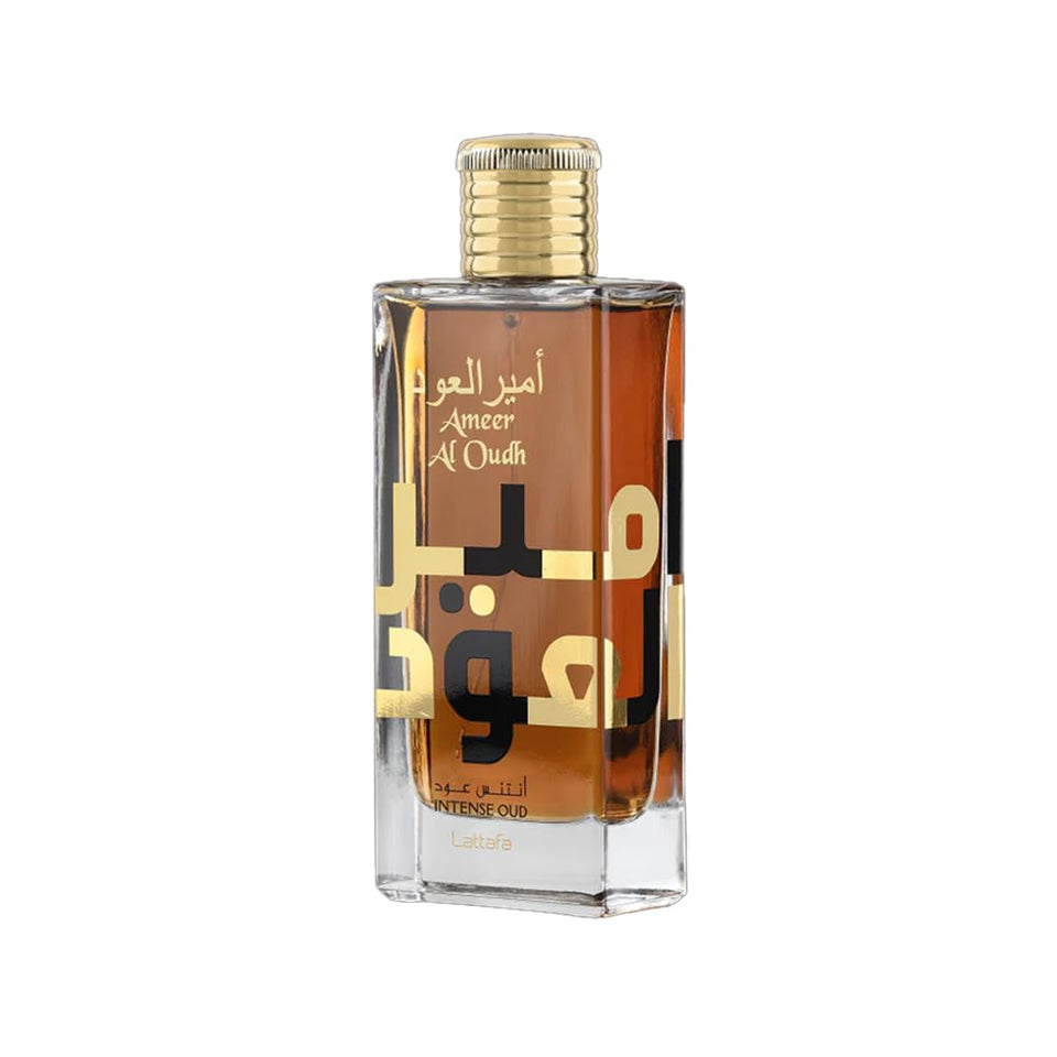 Lattafa bottle front showing elegant label and confident scent presence