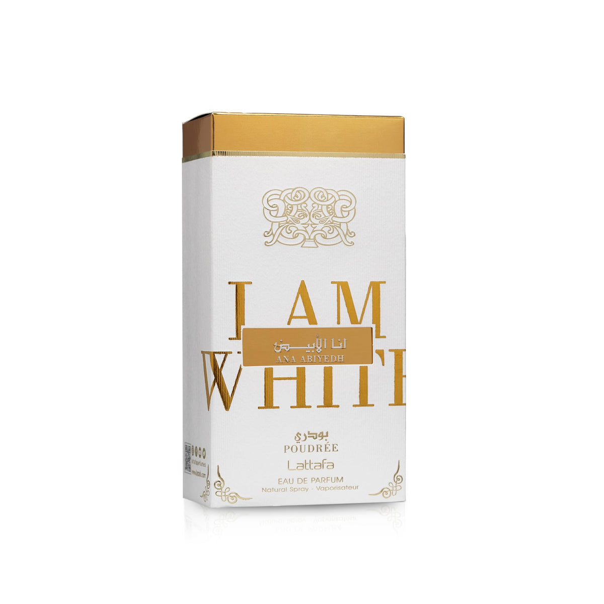 Lattafa misting spray captured mid-air conveying fine atomization and lasting scent