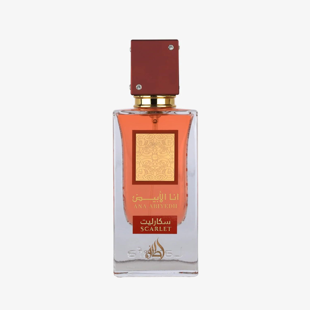 Lattafa front bottle view showing elegant design and confident presentation
