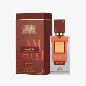 Lattafa side profile of the perfume highlighting bottle shape and finish