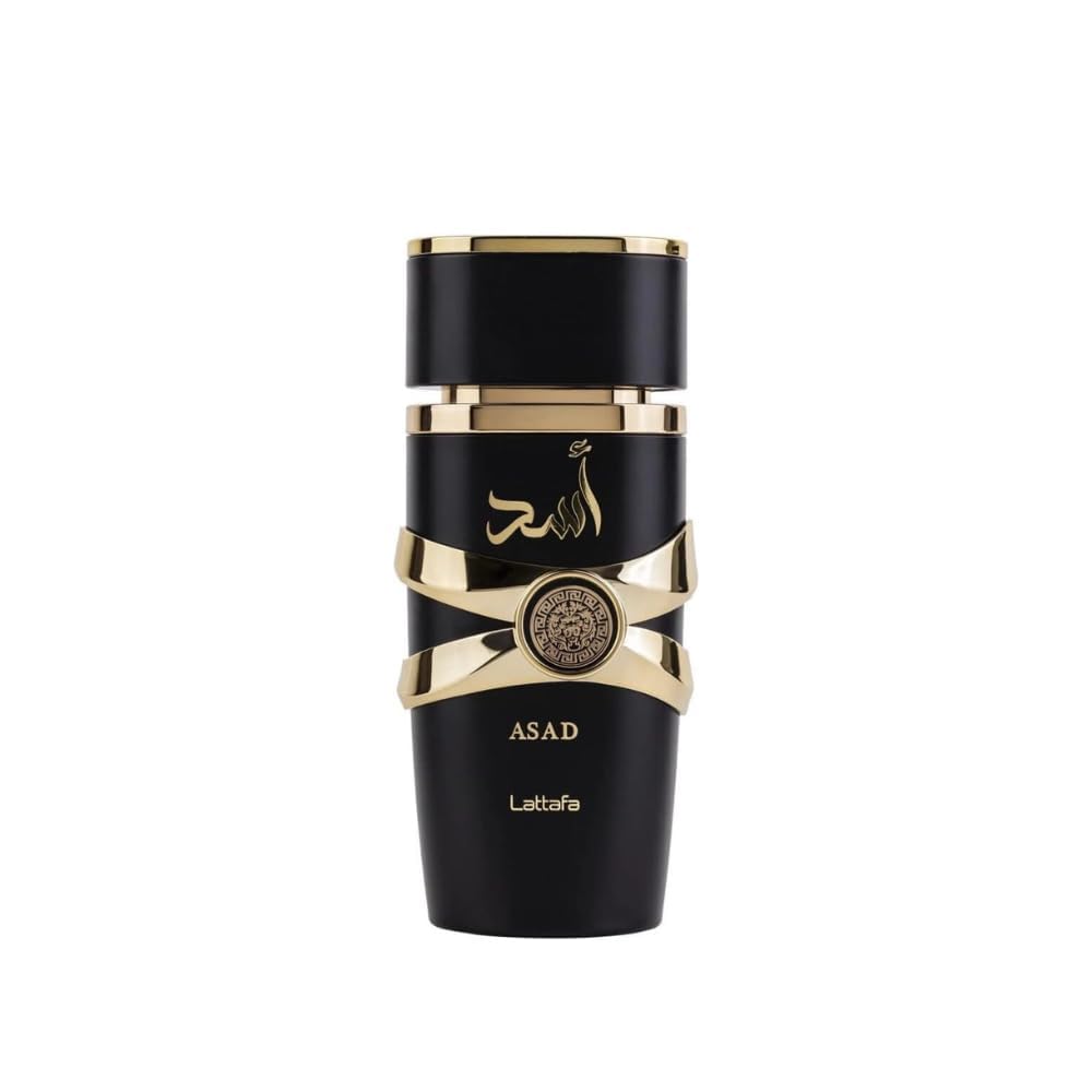Lattafa Asad front bottle showing elegant design and lasting scent