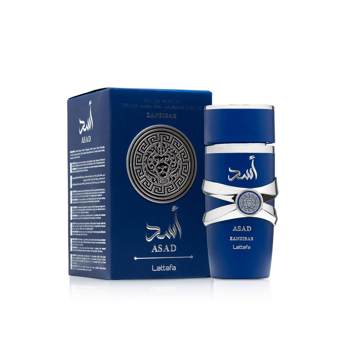 Lattafa Asad Zanzibar cap and nozzle highlighting durable spray mechanism