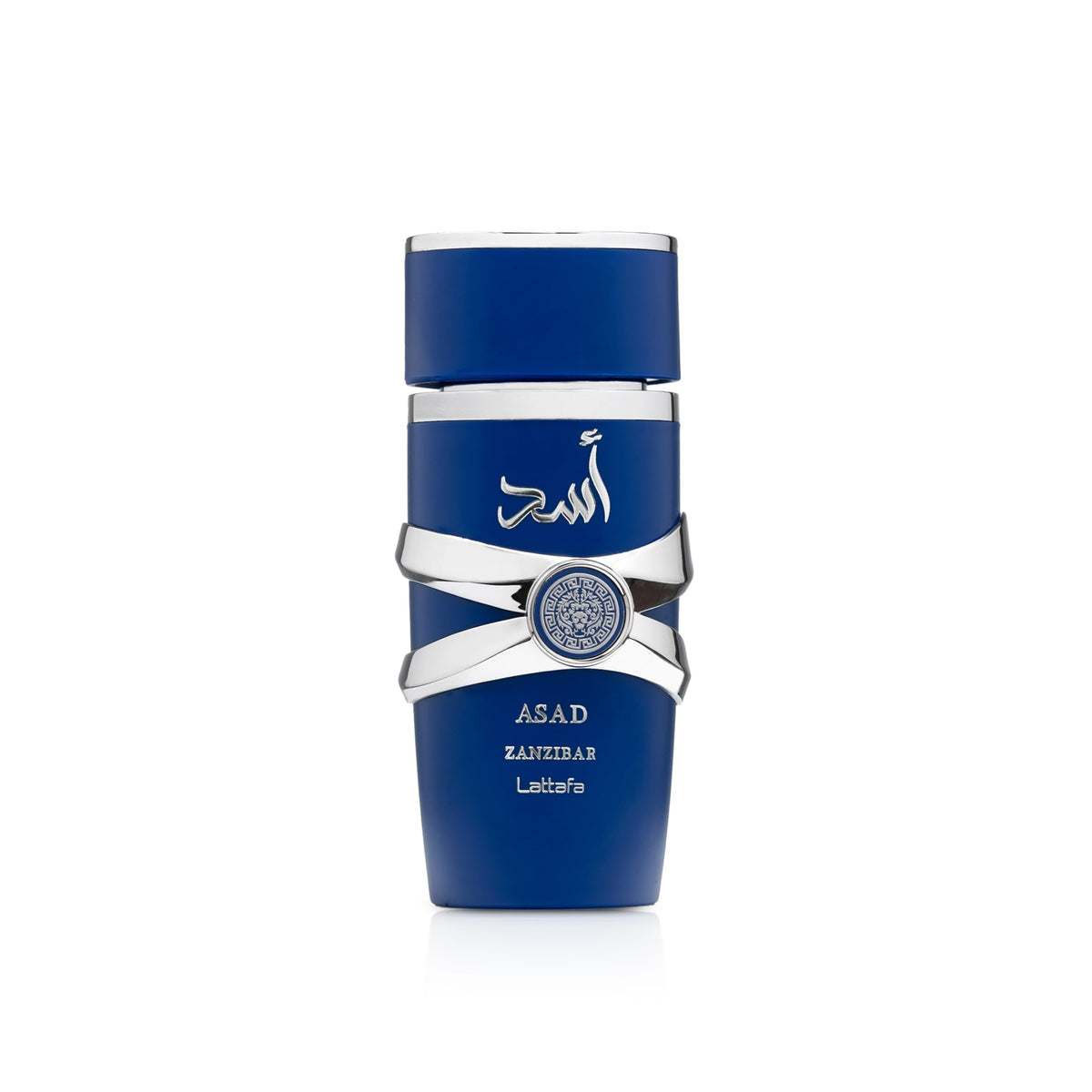 Lattafa Asad Zanzibar front bottle showing elegant design and instant freshness