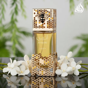 Lattafa Atheeri vanilla and amberwood texture hinting warm gourmand base