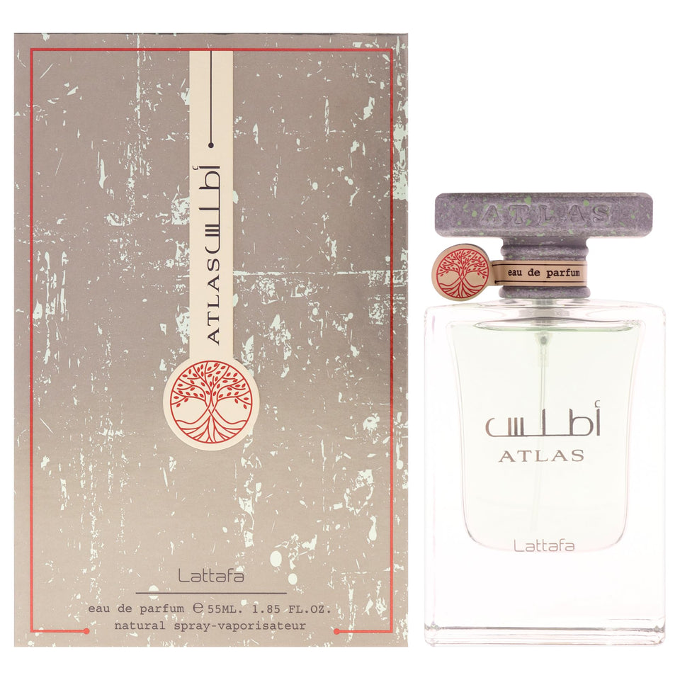 Lattafa Atlas front bottle showing sleek design and readable label for easy identification
