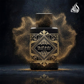Lattafa Bade'e Al Oud fragrance swatch on skin showing color and longevity