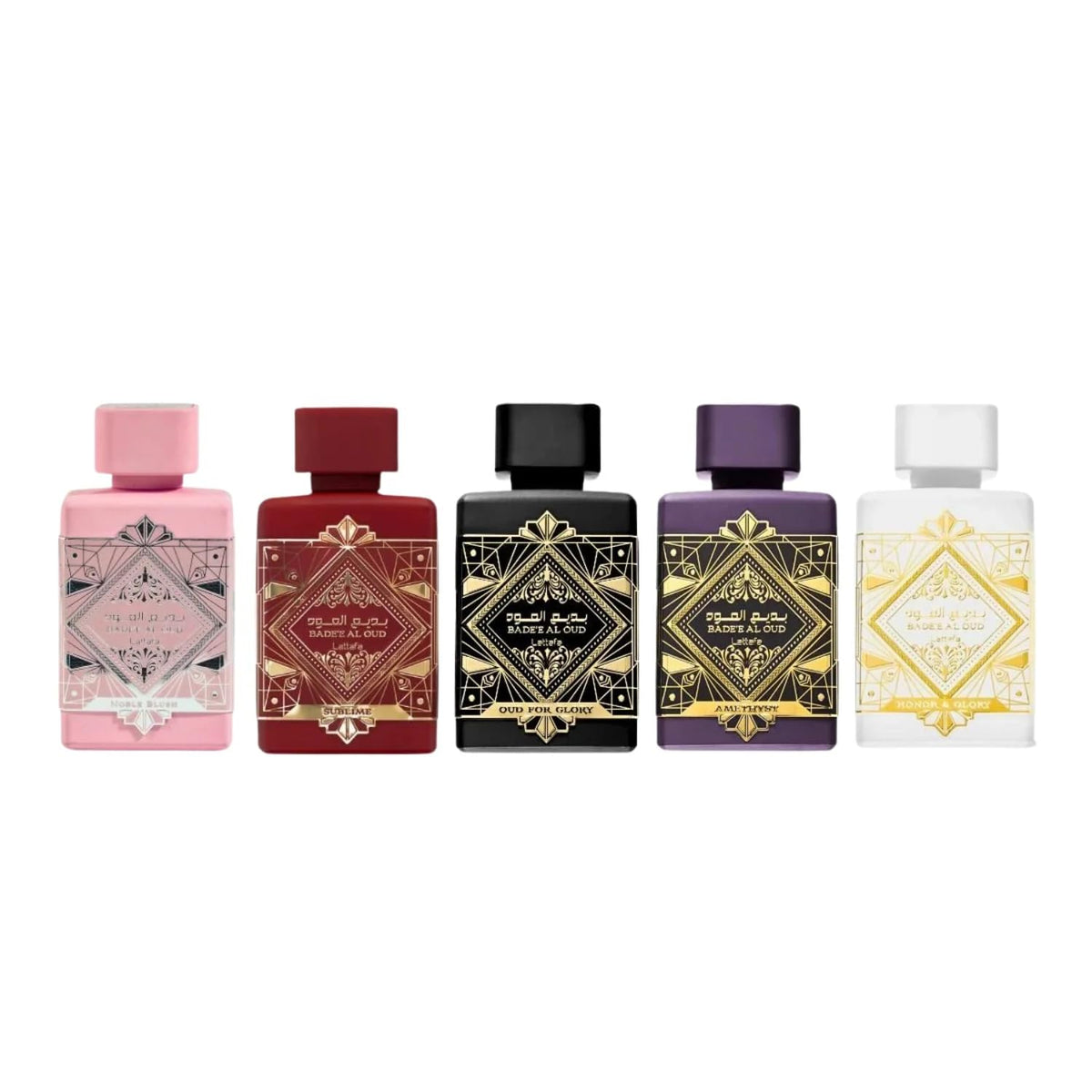 Lattafa Bade'e Al Oud set in a travel pouch demonstrating portability and sampling convenience