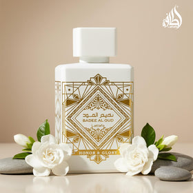 Lattafa woody vanilla base depiction showing creamy drydown comfort