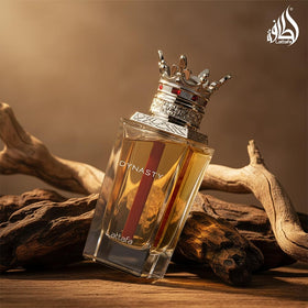 Lattafa Dynasty beside ruler showing 100ml scale and value