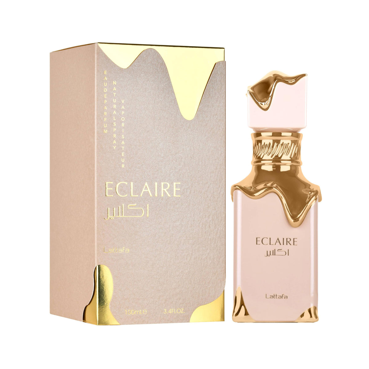 Lattafa Eclaire atomizer spray releasing fine mist for even application