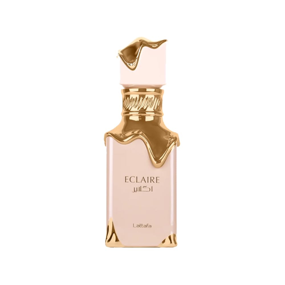 Lattafa Eclaire front bottle showing elegant shape and gourmand appeal