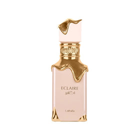 Lattafa Eclaire front bottle showing elegant shape and gourmand appeal