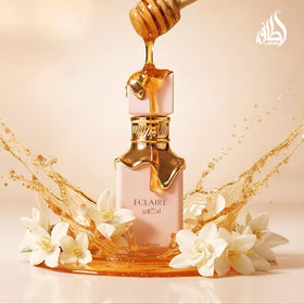 Lattafa Eclaire label closeup showing fragrance name and concentration clearly