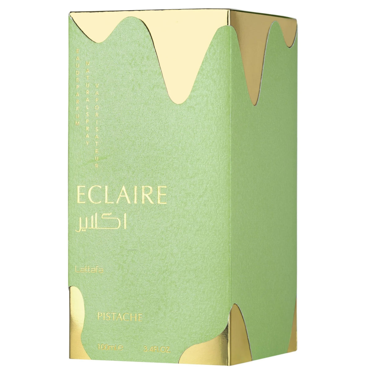 Lattafa on vanity with pastries suggesting gourmand pistachio scent enjoyment