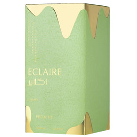 Lattafa on vanity with pastries suggesting gourmand pistachio scent enjoyment
