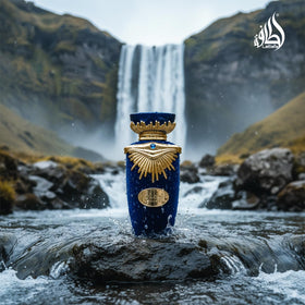 Lattafa Emaan bottle in evening setting suggesting refined nighttime wear