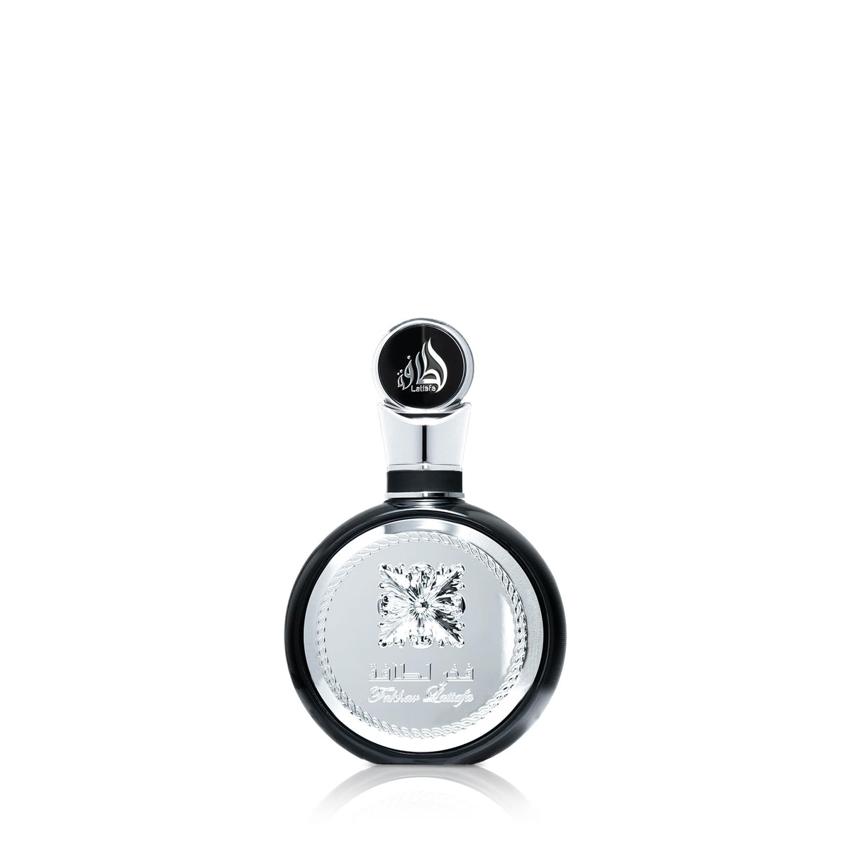 Lattafa Fakhar front bottle showing elegant shape and brand recognition
