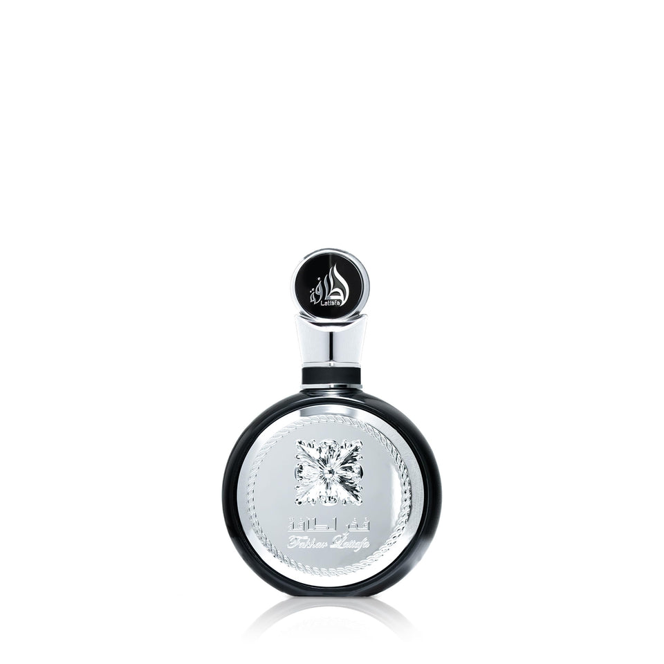 Lattafa Fakhar front bottle showing elegant shape and brand recognition