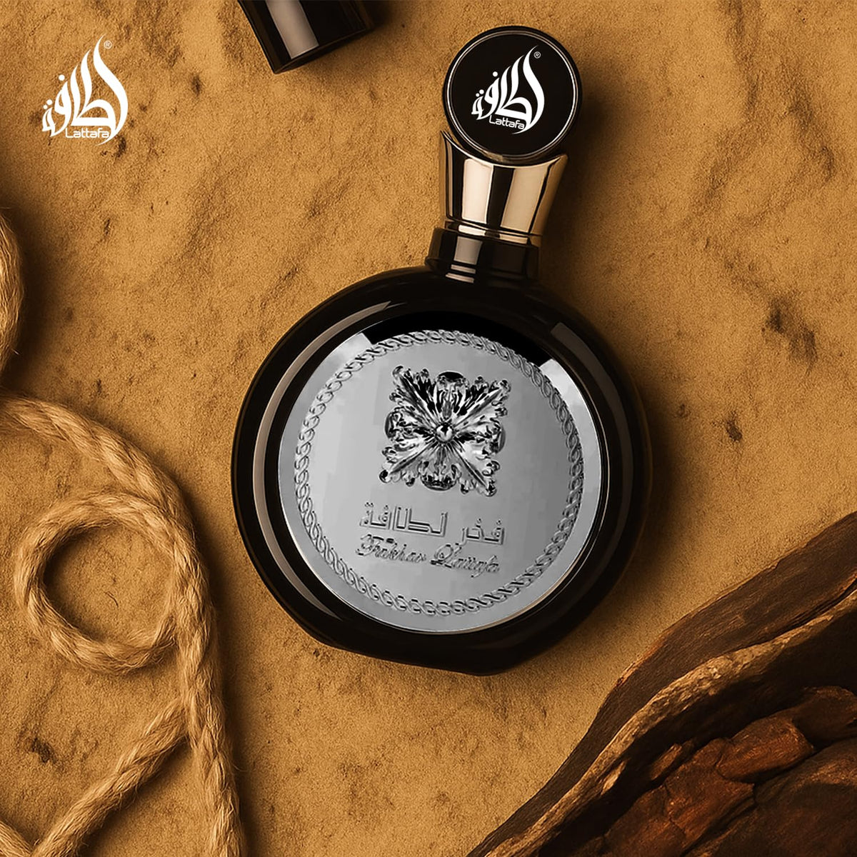 Lattafa Fakhar ingredients layout with mandarin and vanilla showing scent complexity
