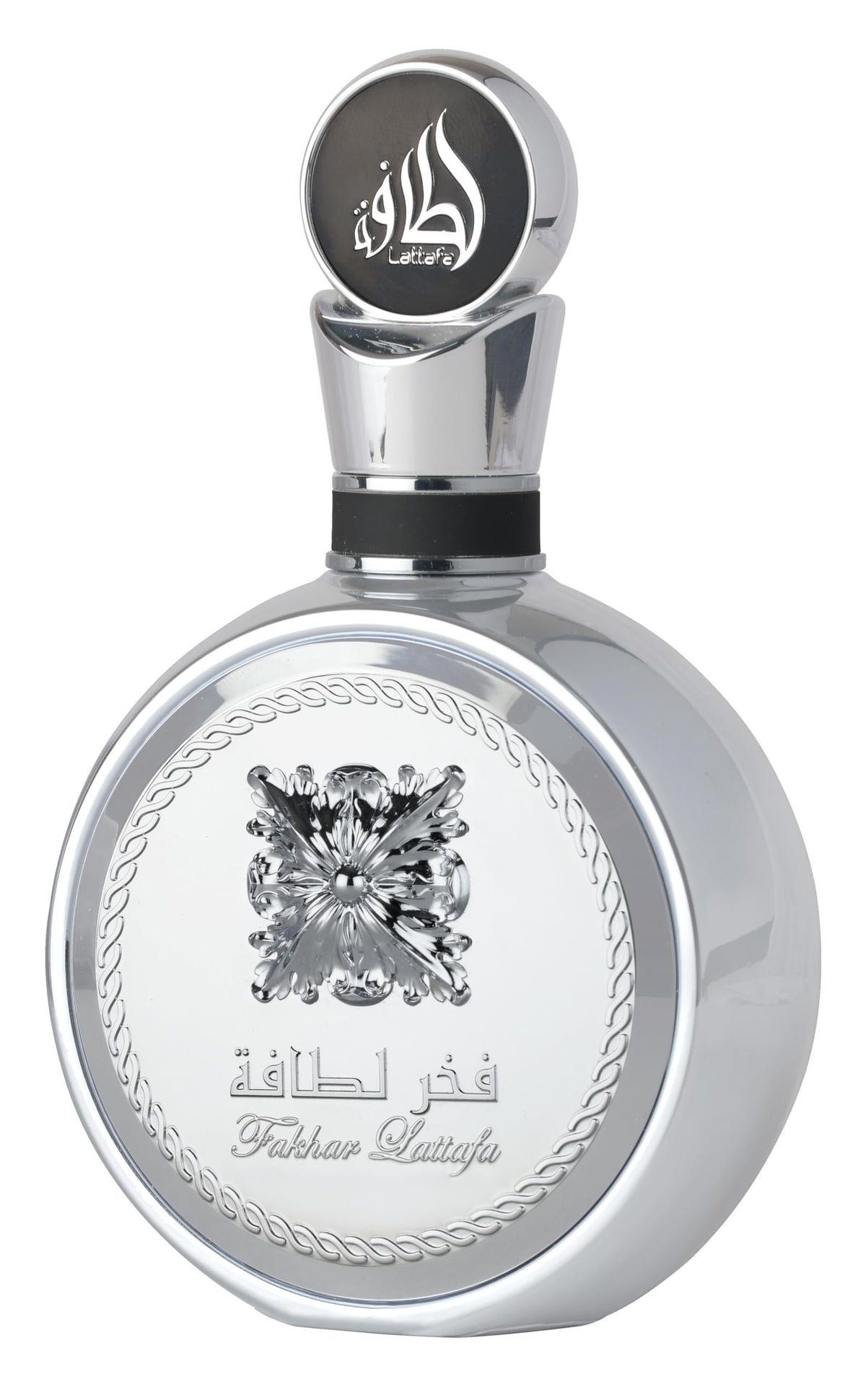 Lattafa Fakhar Platin front bottle showing elegant design and gift appeal