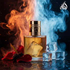 Lattafa worn on wrist in evening setting conveying confident scent presence