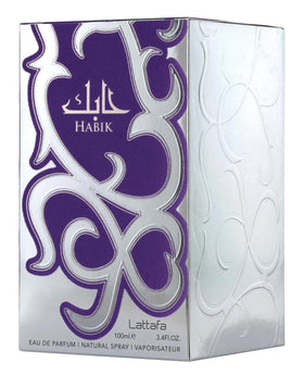 Lattafa Habik fragrance spray cloud in motion benefit: shows projection and presence