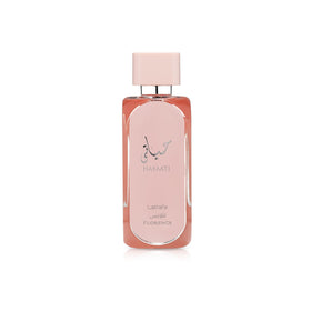 Lattafa bottle front view showing sleek design and refined scent