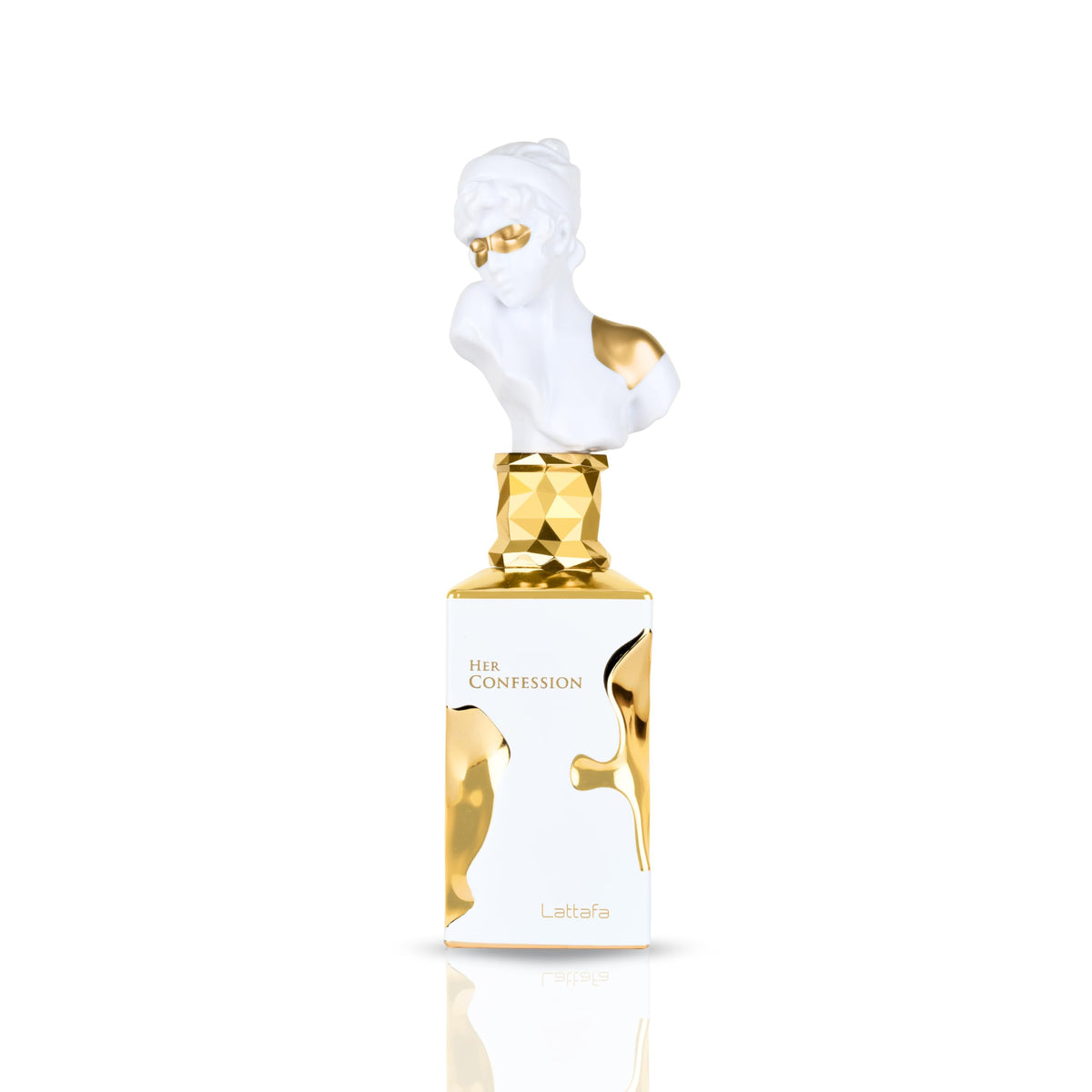 Lattafa Her Confession front bottle showing elegant design and wearable look