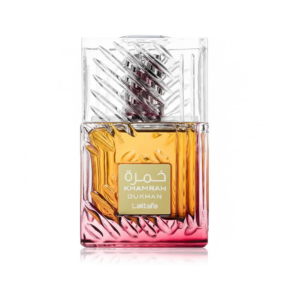 Lattafa front bottle view showing elegant design and confident scent