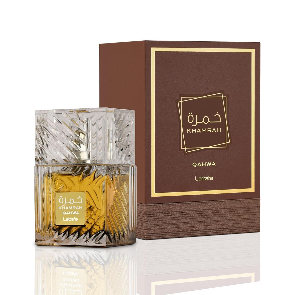 Lattafa label closeup highlighting fragrance name for easy recognition
