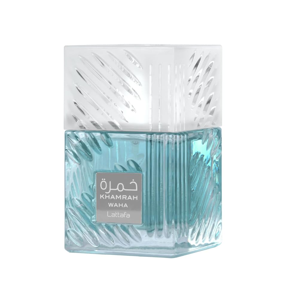 Lattafa Khamrah Waha front bottle showing label and design for confident presentation