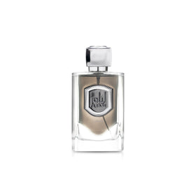 Lattafa Liam Grey bottle front view showing elegant design and easy recognition
