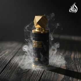 Lattafa spray atomizer releasing mist to demonstrate projection benefit