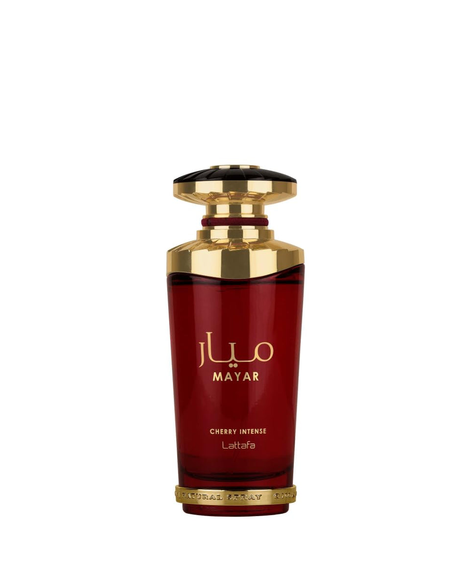 Lattafa Mayar Cherry front bottle view showcasing elegant packaging and gift appeal