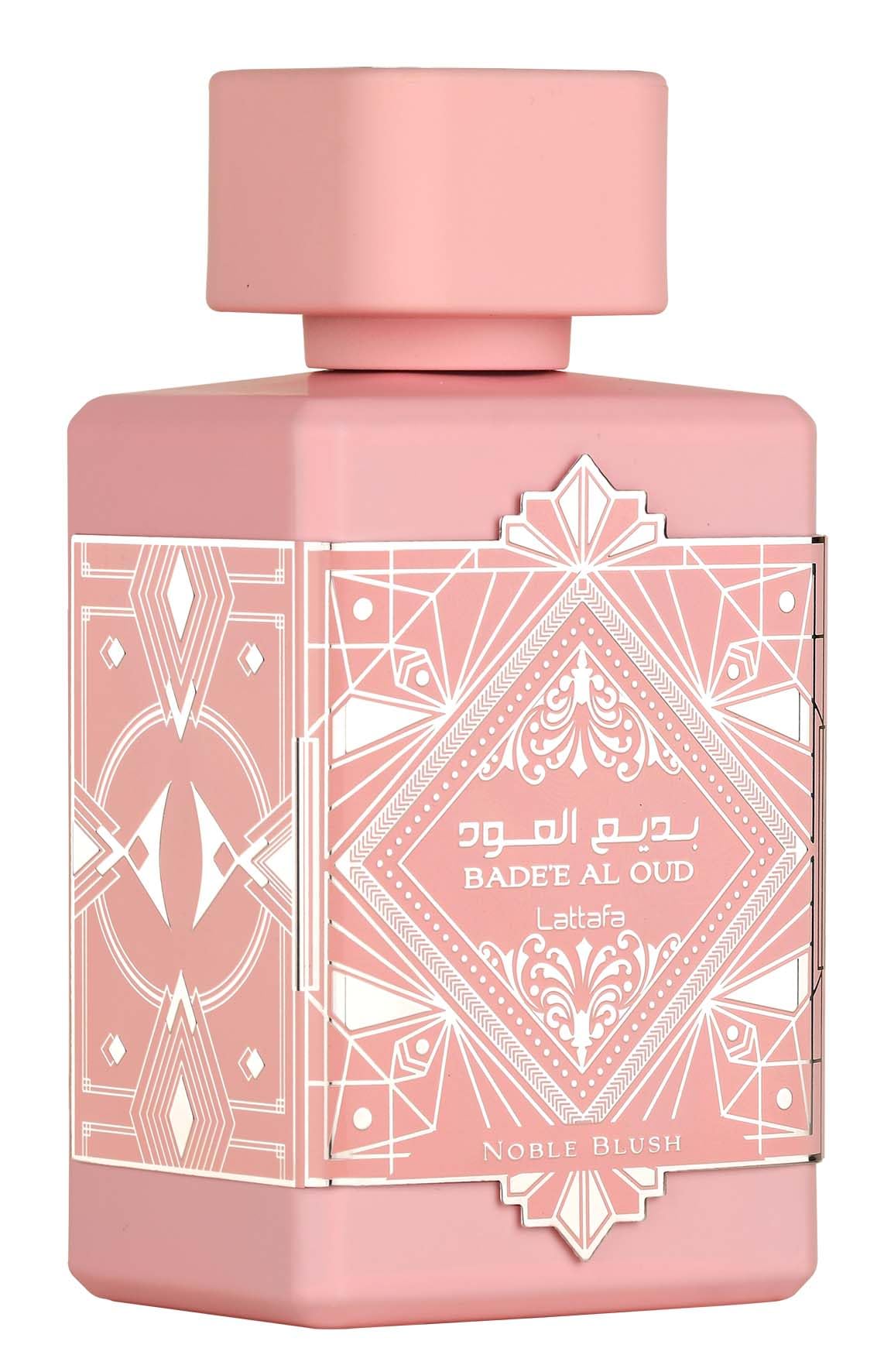 Lattafa Noble Blush front bottle showing elegant design and clear branding
