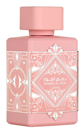 Lattafa Noble Blush front bottle showing elegant design and clear branding