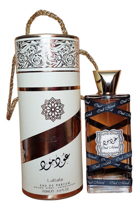 Lattafa Oud Mood glass cap detail emphasizing quality finish and secure closure