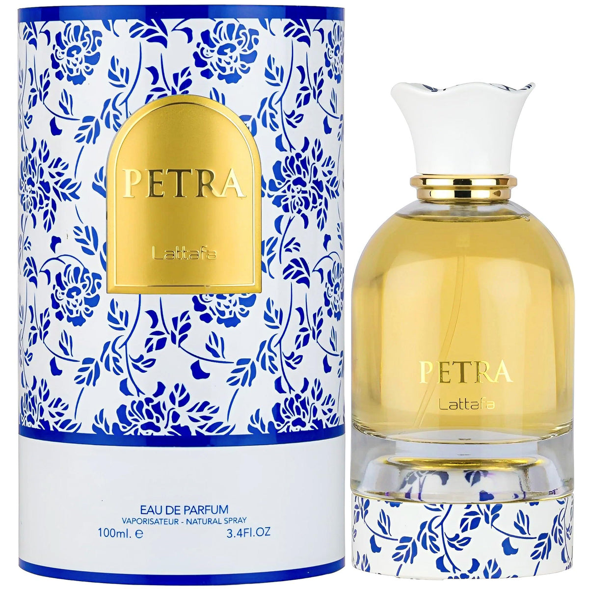 Lattafa Petra close-up of liquid texture highlighting rich gourmand concentration