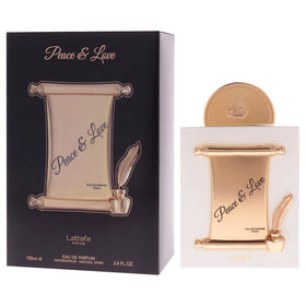 Pour of Lattafa Pride Peace & Love on skin demonstrating gentle, long-lasting fragrance development