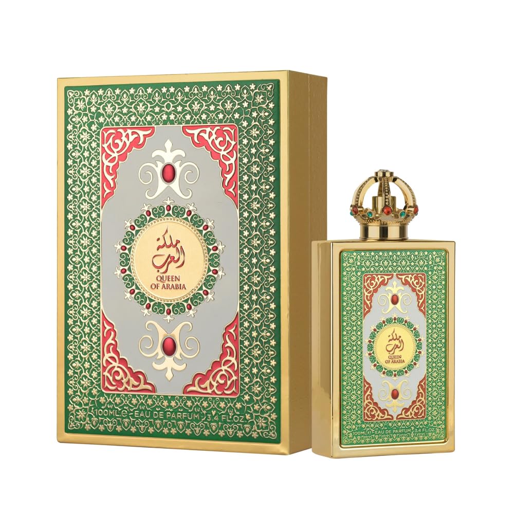 Lattafa side profile of bottle emphasizing silhouette and ornamental label for display benefit