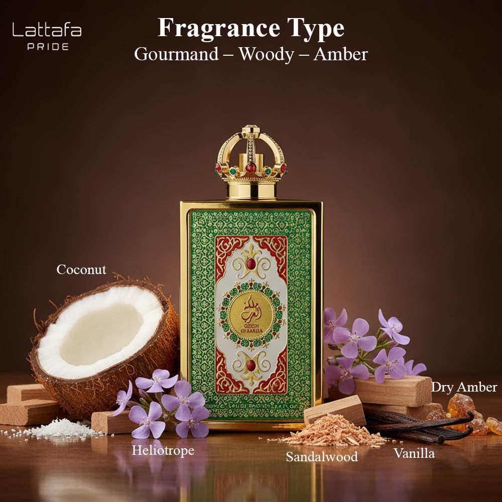 Lattafa spritzing product in air demonstrating fine mist and wearable projection