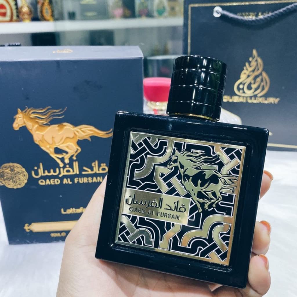Lattafa next to hand for scale showing genuine 100 ml capacity