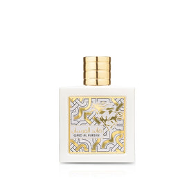 Lattafa Qaed Al Fursan Unlimited front bottle showing label and elegant bottle design benefit fresh first impression